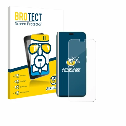 Parte frontal de un envase de producto con el logotipo de la marca BROTECT. Al lado se muestra el dispositivo Honor 400 Lite c