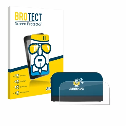 Parte frontal de un envase de producto con el logotipo de la marca BROTECT. Al lado se muestra el dispositivo Nintendo Switch 