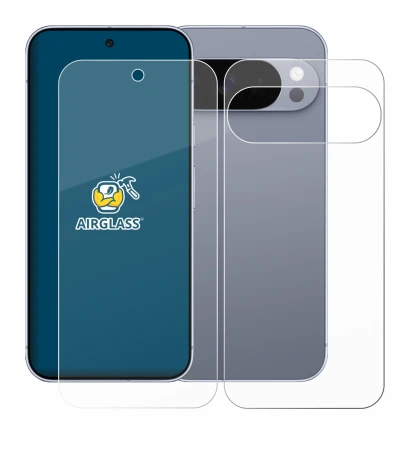 Imagen del dispositivo Google Pixel 10 Pro (Frontal+Trasero) con una amplia variedad de protectores de pantalla.