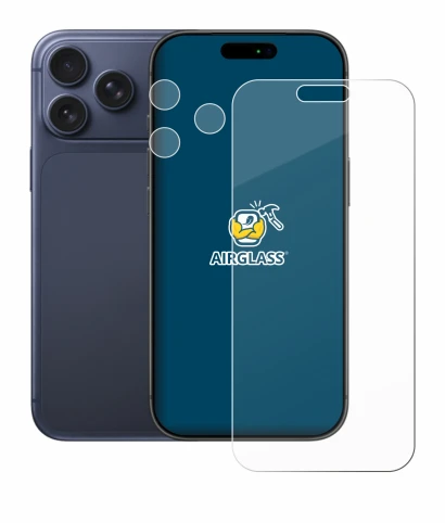 Imagen del dispositivo Apple iPhone 17 Pro Max (Frontal+Cámara) con una amplia variedad de protectores de pantalla.