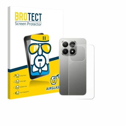 Parte frontal de un envase de producto con el logotipo de la marca BROTECT. Al lado se muestra el dispositivo Xiaomi 15T (Tras