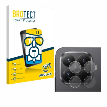 Parte frontal de un envase de producto con el logotipo de la marca BROTECT. Al lado se muestra el dispositivo Xiaomi 15T Pro (