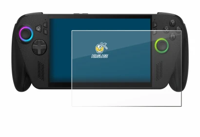 Imagen del dispositivo ASUS ROG Ally X 2025 con una amplia variedad de protectores de pantalla.