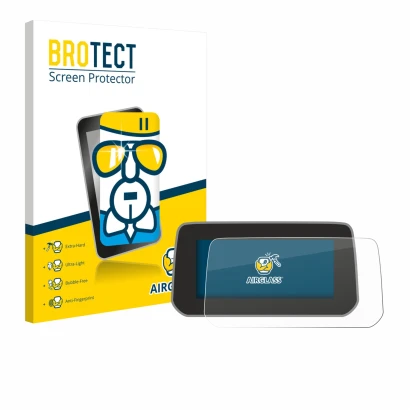 Parte frontal de un envase de producto con el logotipo de la marca BROTECT. Al lado se muestra el dispositivo Mazda CX-5 2020 