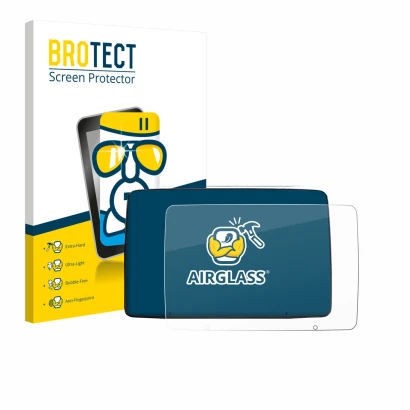 Parte frontal de un envase de producto con el logotipo de la marca BROTECT. Al lado se muestra el dispositivo Leapmotor T03 20