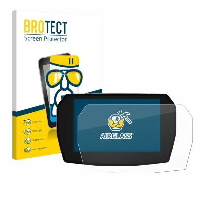 Parte frontal de un envase de producto con el logotipo de la marca BROTECT. Al lado se muestra el dispositivo Ducati Streetfig