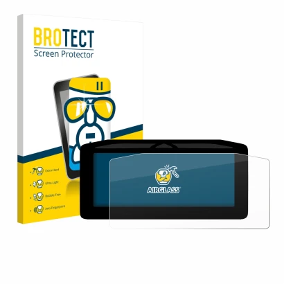 Parte frontal de un envase de producto con el logotipo de la marca BROTECT. Al lado se muestra el dispositivo Ducati Streetfig