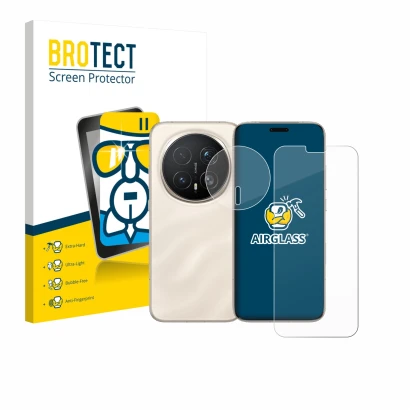 Parte frontal de un envase de producto con el logotipo de la marca BROTECT. Al lado se muestra el dispositivo Honor Magic 8 Pr