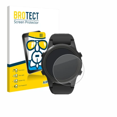 Parte frontal de un envase de producto con el logotipo de la marca BROTECT. Al lado se muestra el dispositivo Shearwater TERN 