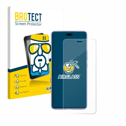 Parte frontal de un envase de producto con el logotipo de la marca BROTECT. Al lado se muestra el dispositivo Huawei Nova 12 P