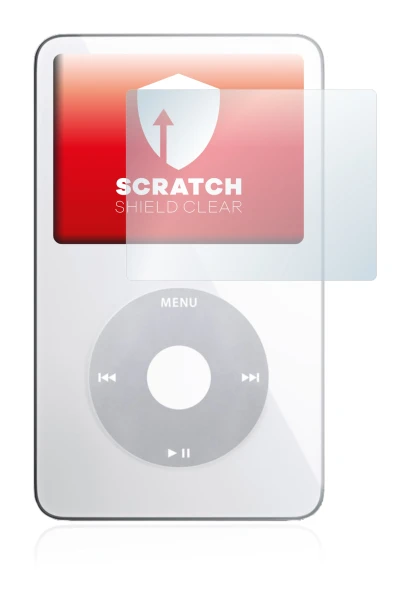Imagen del dispositivo Apple iPod classic video Display (5a. Gen.) con una amplia variedad de protectores de pantalla.