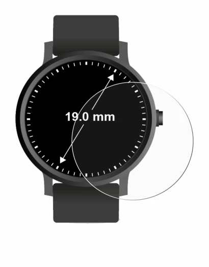 Imagen del dispositivo Relojes (Circular, ø: 19 mm) con una amplia variedad de protectores de pantalla.