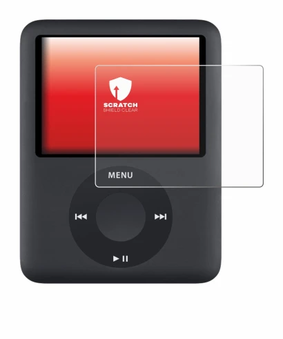 Imagen del dispositivo Apple iPod nano (3a Gen.) con una amplia variedad de protectores de pantalla.
