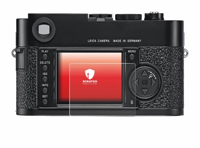 Imagen del dispositivo Leica M9 con una amplia variedad de protectores de pantalla.