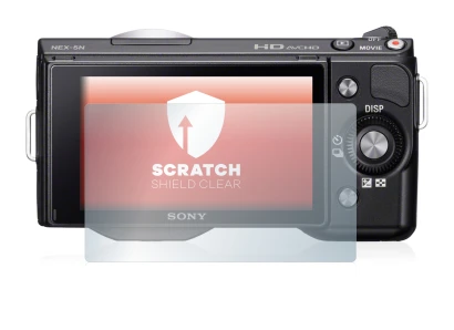 Imagen del dispositivo Sony Alpha NEX-5 con una amplia variedad de protectores de pantalla.