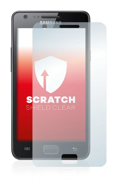 Imagen del dispositivo Samsung Galaxy S2 con una amplia variedad de protectores de pantalla.