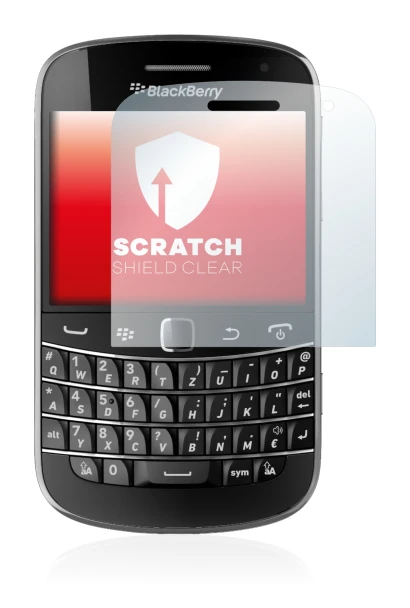 Imagen del dispositivo RIM BlackBerry Bold Touch 9900 con una amplia variedad de protectores de pantalla.