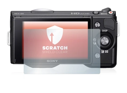 Imagen del dispositivo Sony Alpha NEX-5N con una amplia variedad de protectores de pantalla.