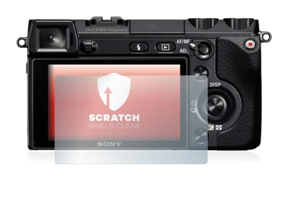 Imagen del dispositivo Sony Alpha NEX-7 con una amplia variedad de protectores de pantalla.