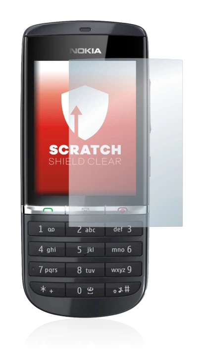 Imagen del dispositivo Nokia Asha 300 con una amplia variedad de protectores de pantalla.