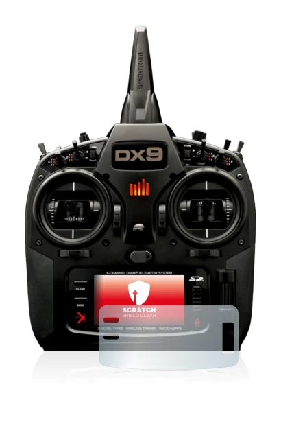 Imagen del dispositivo Spektrum DX9 con una amplia variedad de protectores de pantalla.