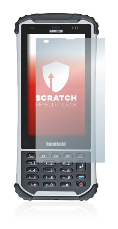 Imagen del dispositivo Handheld Nautiz X8 con una amplia variedad de protectores de pantalla.