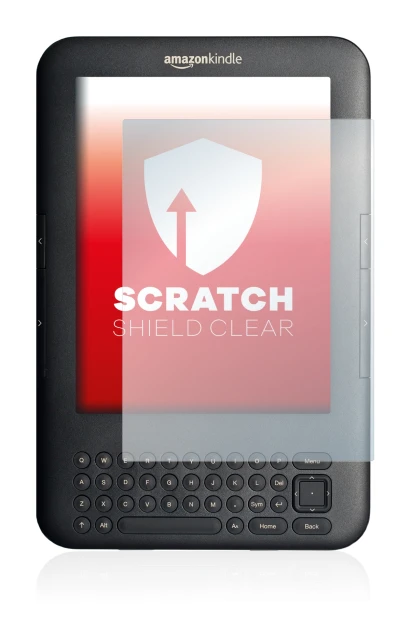 Imagen del dispositivo Amazon Kindle 3 con una amplia variedad de protectores de pantalla.