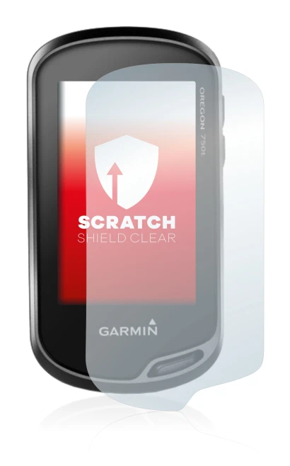 Imagen del dispositivo Garmin Oregon 750t con una amplia variedad de protectores de pantalla.