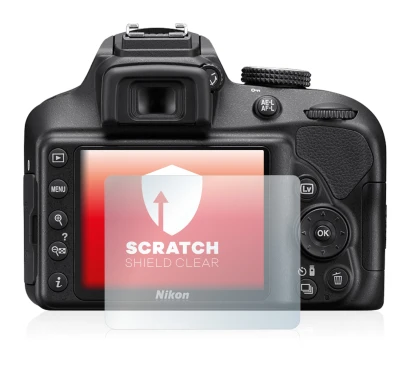 Imagen del dispositivo Nikon D3400 con una amplia variedad de protectores de pantalla.