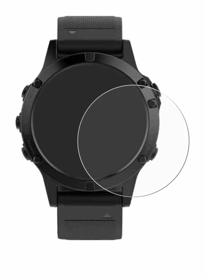 Imagen del dispositivo Garmin Fenix 5 (47 mm) con una amplia variedad de protectores de pantalla.