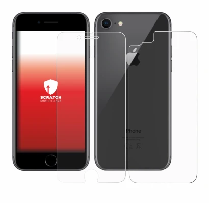 Imagen del dispositivo Apple iPhone 8 (Frontal+Trasero) con una amplia variedad de protectores de pantalla.