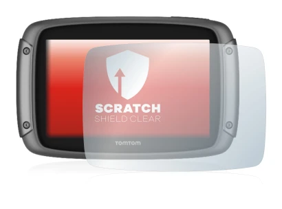Imagen del dispositivo TomTom Rider 500 con una amplia variedad de protectores de pantalla.