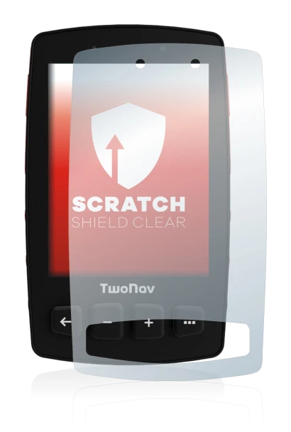 Imagen del dispositivo TwoNav Trail 2 con una amplia variedad de protectores de pantalla.