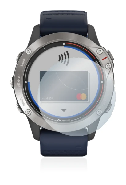 Imagen del dispositivo Garmin quatix 6 con una amplia variedad de protectores de pantalla.