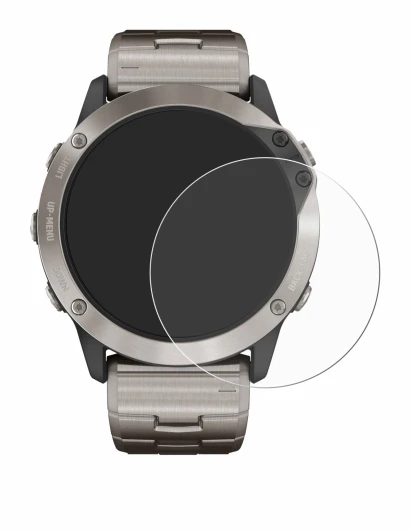 Imagen del dispositivo Garmin quatix 6x Solar con una amplia variedad de protectores de pantalla.