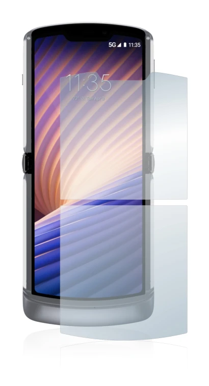Imagen del dispositivo Motorola Razr 5G 2020 con una amplia variedad de protectores de pantalla.