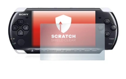 Imagen del dispositivo Sony PSP 3003 con una amplia variedad de protectores de pantalla.