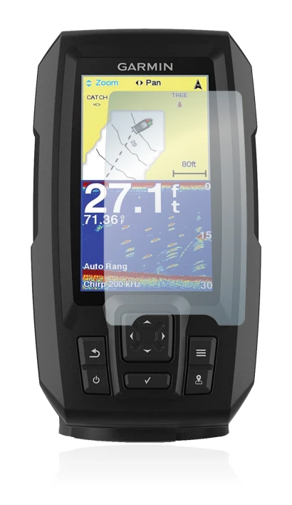 Imagen del dispositivo Garmin Striker Vivid 4cv con una amplia variedad de protectores de pantalla.