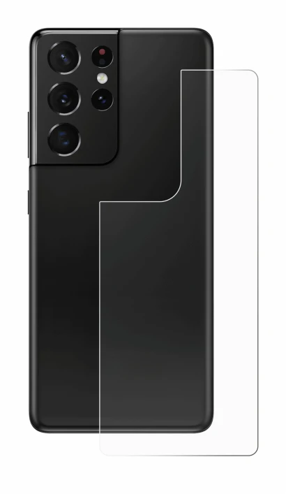 Imagen del dispositivo Samsung Galaxy S21 Ultra 5G (Trasero) con una amplia variedad de protectores de pantalla.