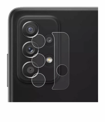 Imagen del dispositivo Samsung Galaxy A52 5G (SÓLO Cámara) con una amplia variedad de protectores de pantalla.