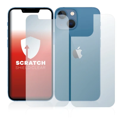 Imagen del dispositivo Apple iPhone 13 mini (Frontal+Trasero) con una amplia variedad de protectores de pantalla.