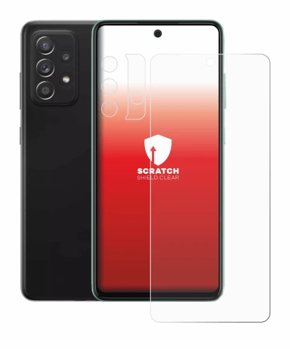 Imagen del dispositivo Samsung Galaxy A52 (Frontal+Cámara) con una amplia variedad de protectores de pantalla.
