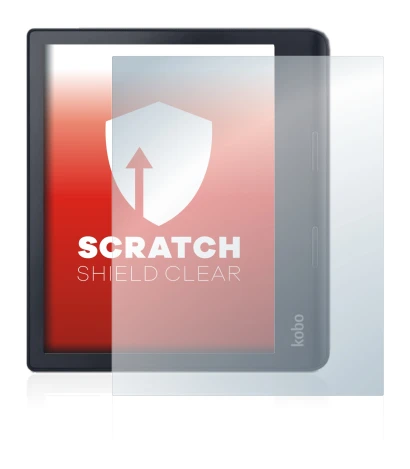Imagen del dispositivo Kobo Sage con una amplia variedad de protectores de pantalla.