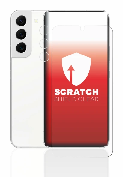 Imagen del dispositivo Samsung Galaxy S22 5G (Frontal+Cámara) con una amplia variedad de protectores de pantalla.