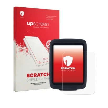 Parte frontal de un envase de producto con el logotipo de la marca upscreen. Al lado se muestra el dispositivo Sigma BC 10.0 W