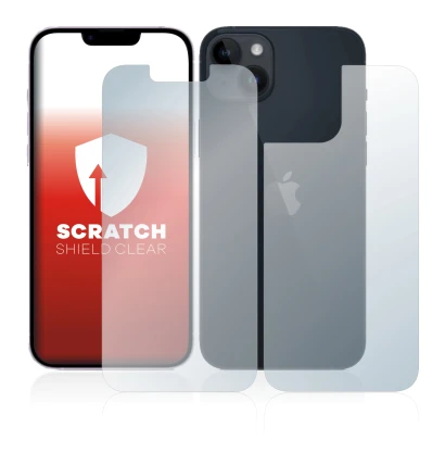 Imagen del dispositivo Apple iPhone 14 (Frontal+Trasero) con una amplia variedad de protectores de pantalla.