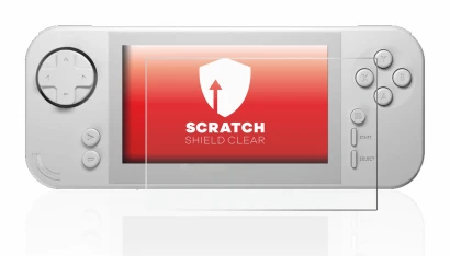 Imagen del dispositivo Evercade EXP con una amplia variedad de protectores de pantalla.