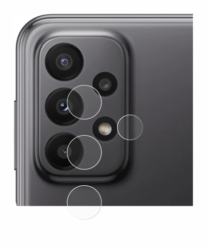 Imagen del dispositivo Samsung Galaxy A23 5G (SÓLO Cámara) con una amplia variedad de protectores de pantalla.