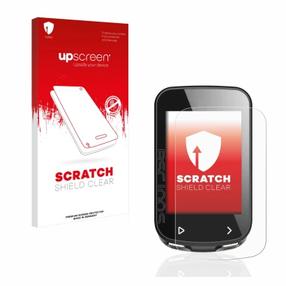 Parte frontal de un envase de producto con el logotipo de la marca upscreen. Al lado se muestra el dispositivo iGPSPORT BSC100
