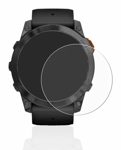 Imagen del dispositivo Garmin Fenix 7X Pro Solar (51 mm) con una amplia variedad de protectores de pantalla.